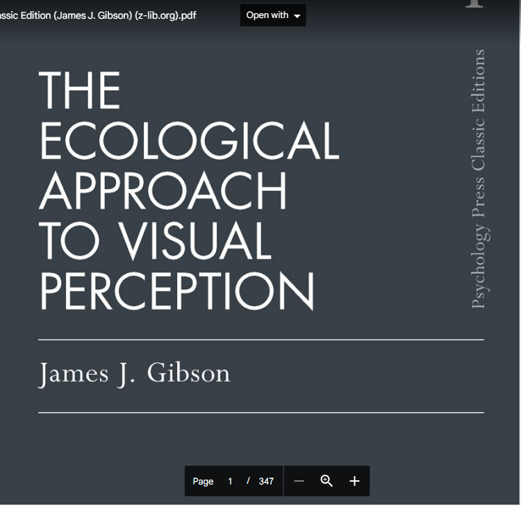 The Ecological Approach to Visual Perception Approach